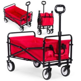 Wózek plażowy MultiGarden transportowy ogrodowy składany czerwony 48x90 cm 1 szt.