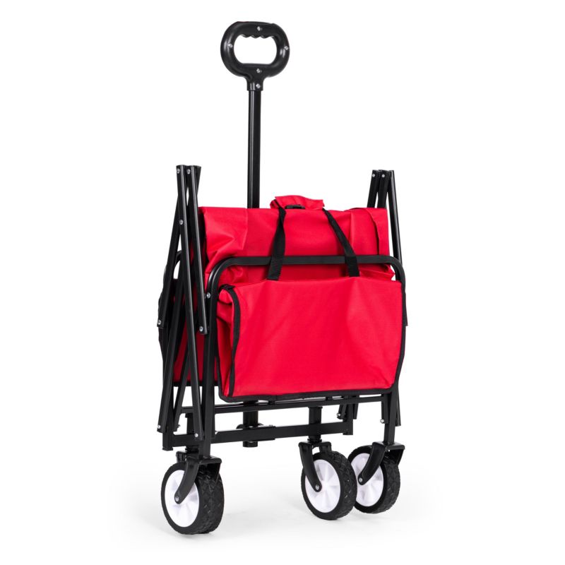 Wózek plażowy MultiGarden transportowy ogrodowy składany czerwony 48x90 cm 1 szt.