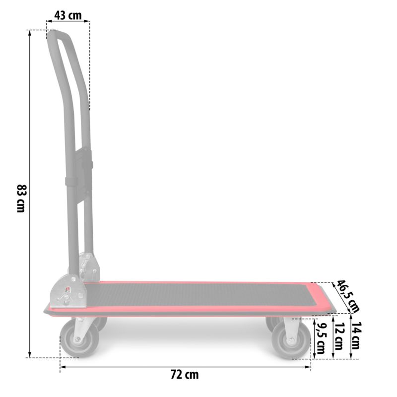 Wózek platformowy Humberg HM-505 transportowy towarowy magazynowy składany 150kg 1 szt.