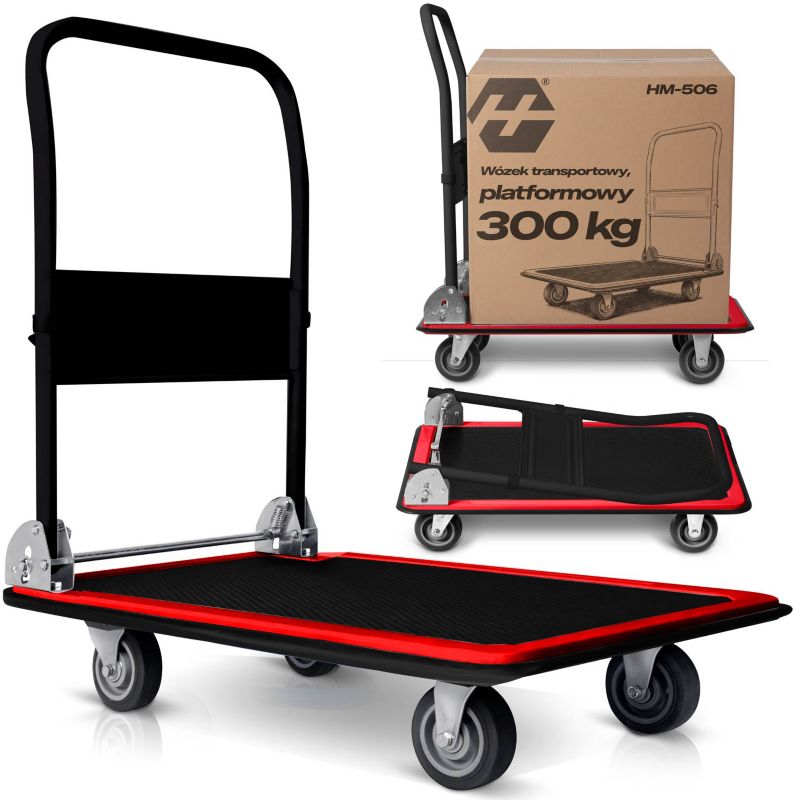 Wózek platformowy Humberg HM-506 transportowy towarowy magazynowy składany 300kg 1 szt.