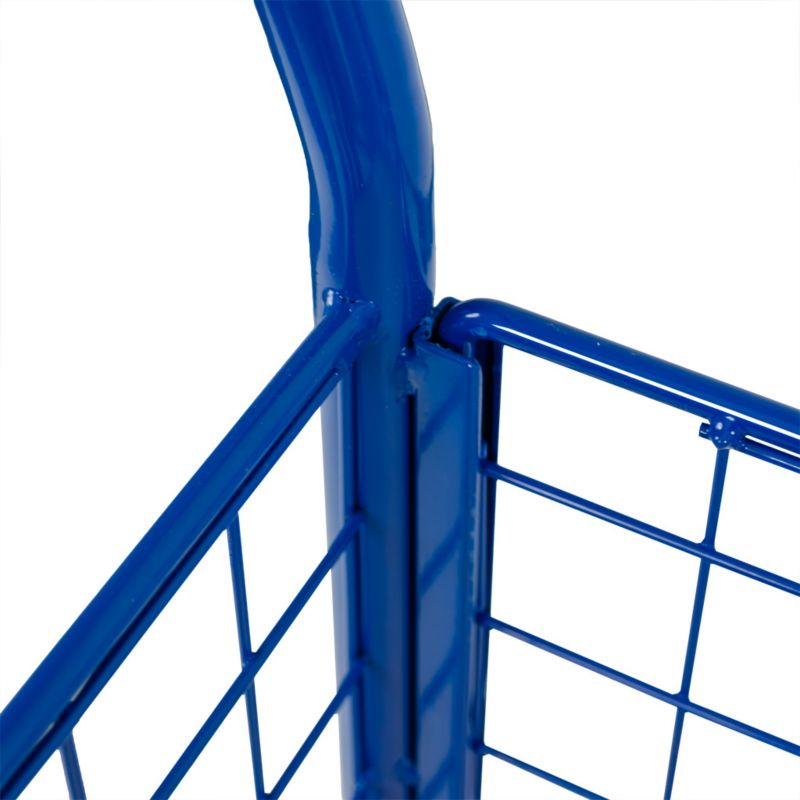 Wózek platformowy magazynowy transportowy Forkberg cztery burty siatkowane 110x70x99cm nośność 500kg niebieski 1szt.