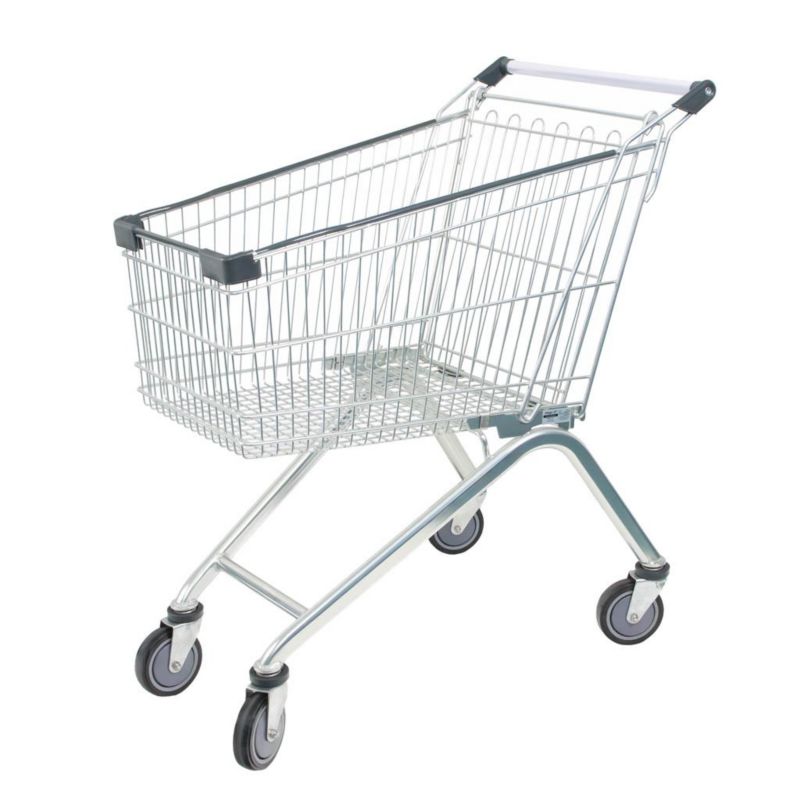 Wózek sklepowy zakupowy na kółkach chromowany marketowy Mega-M YR 125L 1szt.