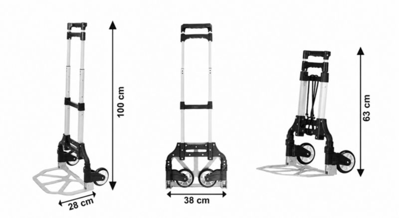 Wózek transportowy Bauerkraft dwukołowy składany młynarka 75kg 1 szt.