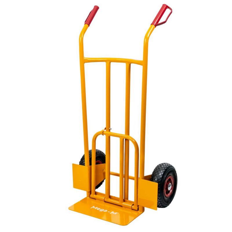 Wózek transportowy magazynowy młynarka Mega-M wklęsły z rozkładaną platformą 200kg żółty 1szt.