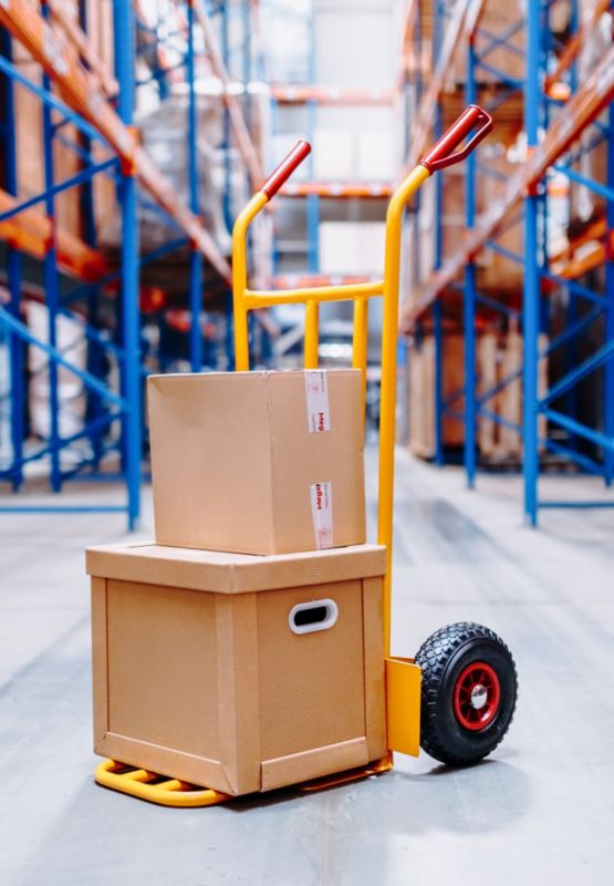 Wózek transportowy magazynowy młynarka Mega-M wklęsły z rozkładaną platformą 200kg żółty 1szt.