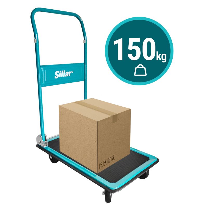 Wózek transportowy, Sillar, do 150 kg, składany, solidna konstrukcja, pokrycie PVC, 2 skrętne koła, składany uchwyt, 103x73x47cm
