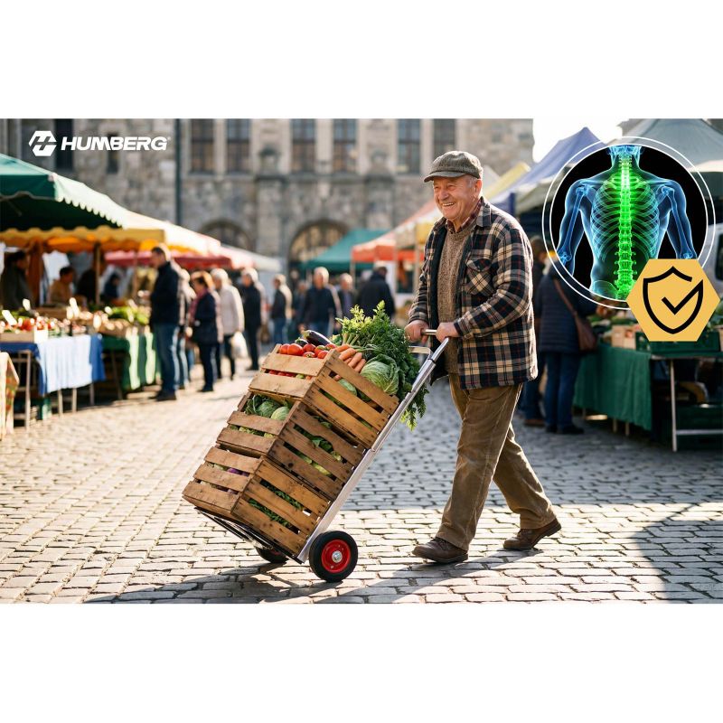 Wózek transportowy składany Humberg HM-518 taczkowy młynarka magazynowy 90kg 1szt.