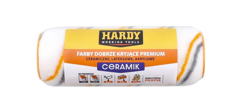 Wałek malarski Hardy CERAMIK 18 cm włos 11 mm do farb ceramicznych, lateksowych i akrylowych 1 szt.
