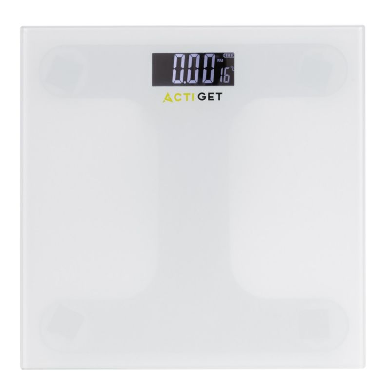Waga Actiget łazienkowa, domowa do 150 kg elektroniczna, ze szkła hartowanego, biała 1 szt.