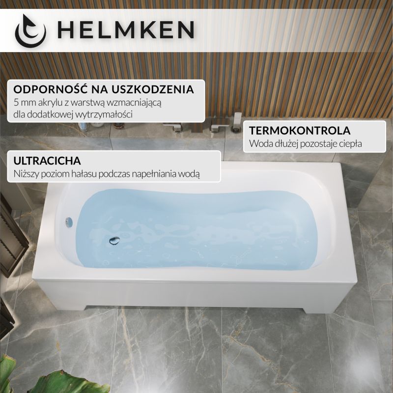 Wanna akrylowa Helmken Edelva 130 x 70 + Nóżki, 1 kpl