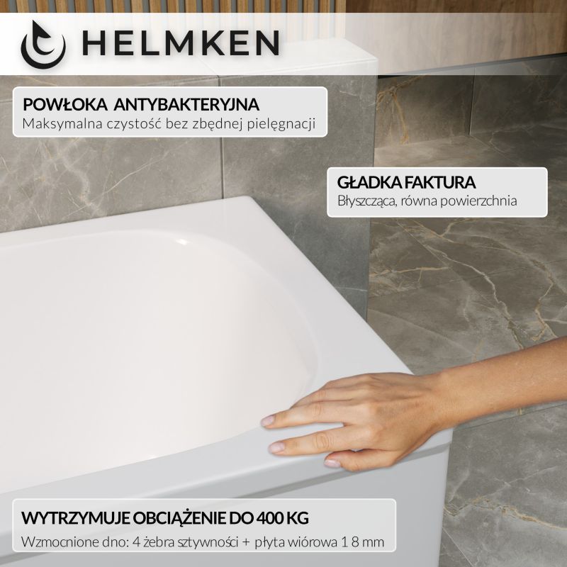 Wanna akrylowa Helmken Edelva 130 x 70 + Nóżki, 1 kpl