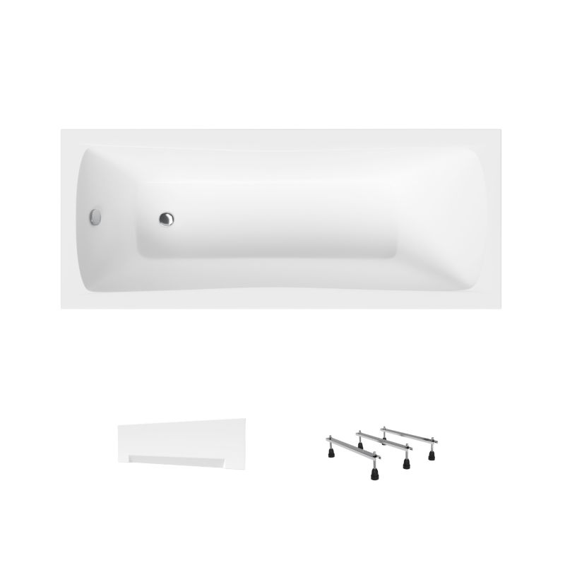 Wanna akrylowa Helmken Luna 160 x 70 + Panel biały + Nóżki / 23093003, 1 kpl