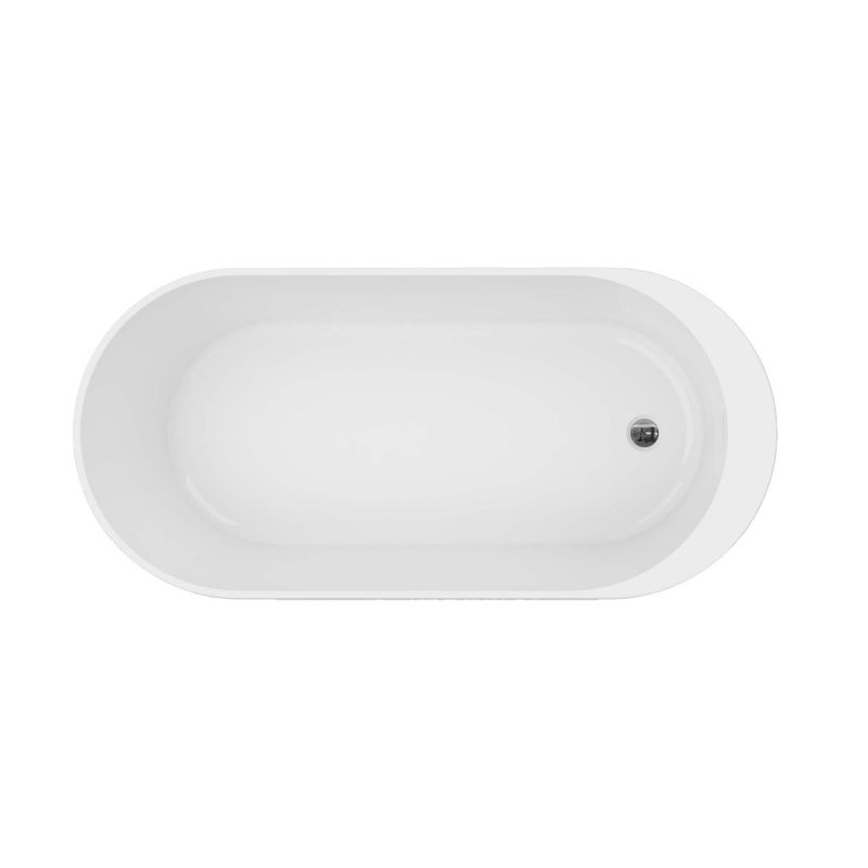 Wanna akrylowa wolnostojąca GoodHome Huron 150 x 75 cm owalna szara / biała