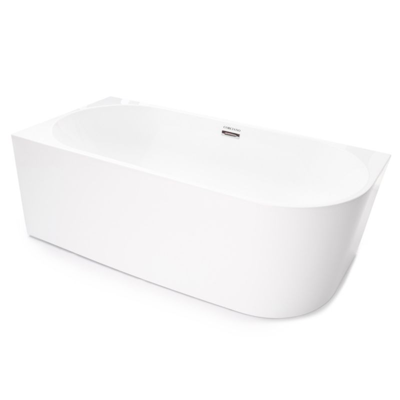 Wanna Corciano wolnostojąca przyścienna NAROŻNA Crete LEWA 150 x 75 cm biała system przelewowy RÓŻNE KORKI 1szt.