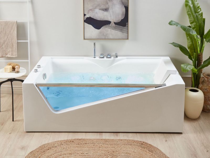 Wanna LED z hydromasażem 180 x 90 cm biała Marquis 1 szt.