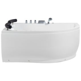 Wanna narożna LED prawa z hydromasażem 158 x 113 cm biała Paradiso 1 szt.