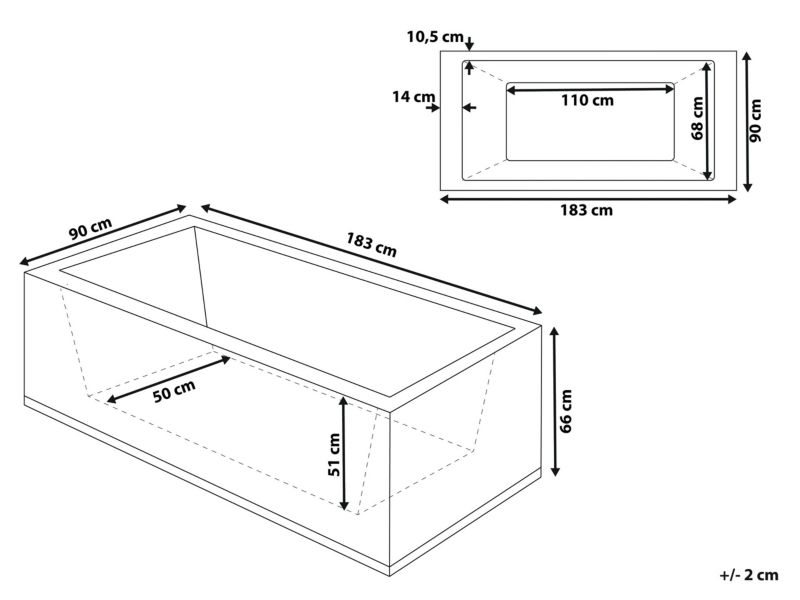 Wanna narożna LED prawa z hydromasażem 183 x 90 cm biała Varadero 1 szt.