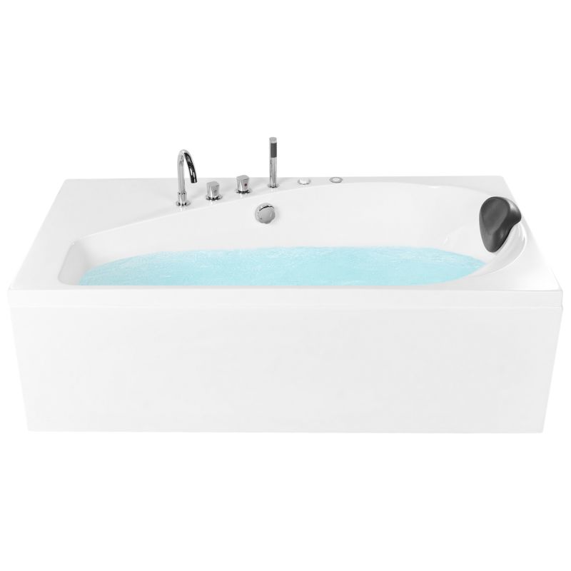 Wanna narożna z hydromasażem LED Caura Prawostronny 175 x 80 cm Biały 1 szt.