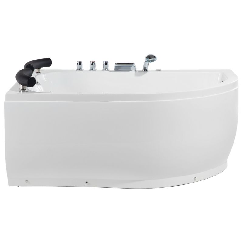 Wanna narożna z hydromasażem LED Paradiso Prawostronny 158 x 113 cm Biały 1 szt.