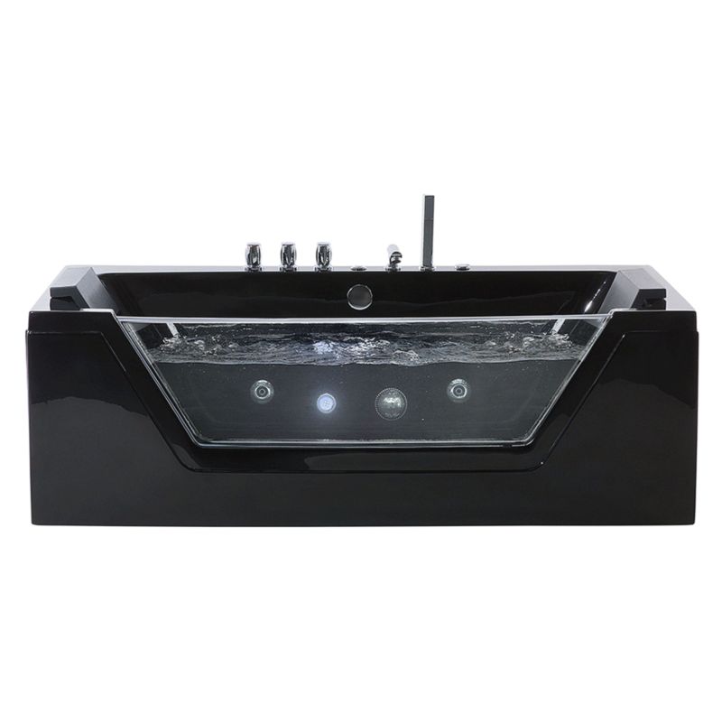 Wanna narożna z hydromasażem LED Samana 153 x 71 cm Czarny 1 szt.