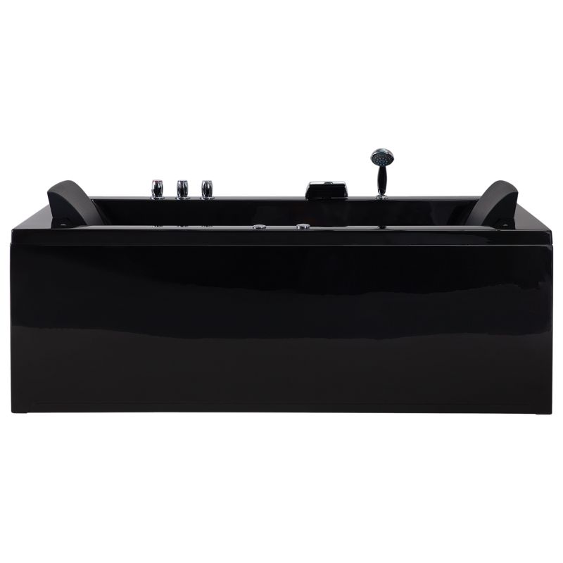 Wanna narożna z hydromasażem LED Varadero Prawostronny 183 x 90 cm Czarny 1 szt.