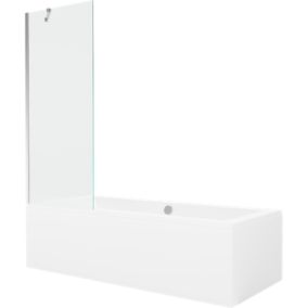 Wanna prostokątna Mexen Cube 170 x 80 cm z obudową i parawanem 1-skrzydłowym 70 cm transparent chrom  550517080X9507000001 1 szt.