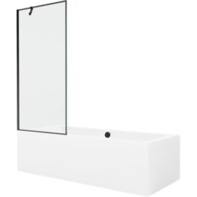 Wanna prostokątna Mexen Cube 170 x 80 cm z obudową i parawanem 1-skrzydłowym 80 cm czarny wzór  550517080X9508007070 1 szt.