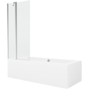 Wanna prostokątna Mexen Cube 170 x 80 cm z obudową i parawanem 1-skrzydłowym 80 cm transparent chrom  550517080X9408110100 1 szt.