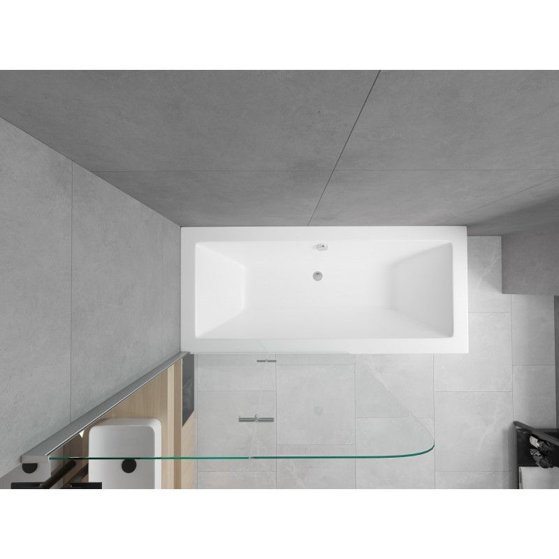 Wanna prostokątna Mexen Cube 170 x 80 cm z obudową i parawanem 2-skrzydłowym 100 cm transparent chrom 1 szt.