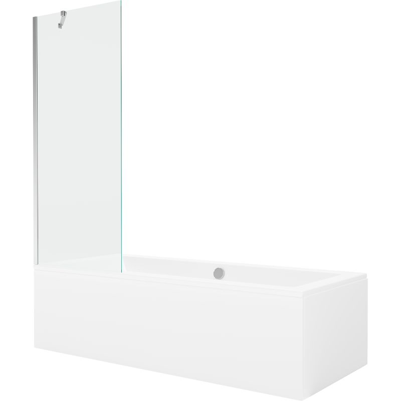 Wanna prostokątna Mexen Cube 180 x 80 cm z obudową i parawanem 1-skrzydłowym 70 cm transparent chrom  550518080X9507000001 1 szt.