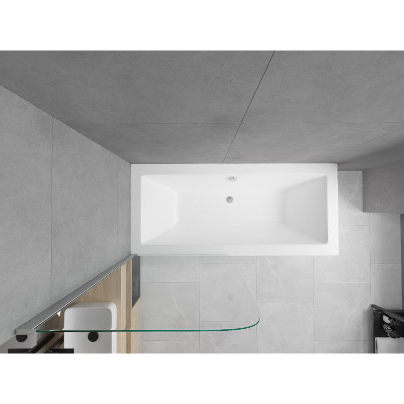 Wanna prostokątna Mexen Cube 180 x 80 cm z obudową i parawanem 1-skrzydłowym 80 cm transparent chrom 1 szt.