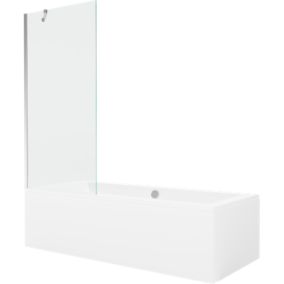 Wanna prostokątna Mexen Cube 180 x 80 cm z obudową i parawanem 1-skrzydłowym 80 cm transparent chrom  550518080X9508000001 1 szt.