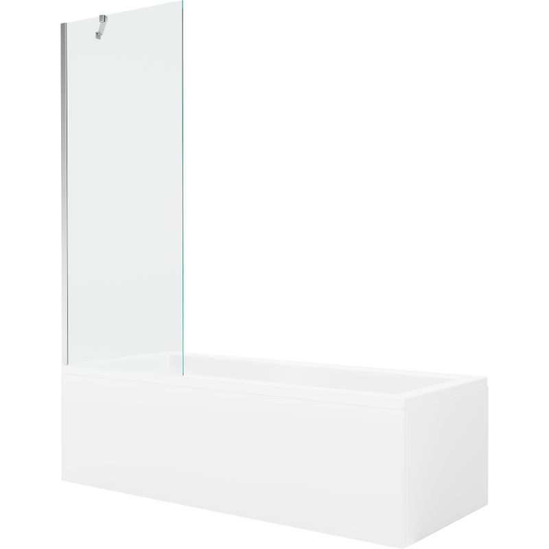 Wanna prostokątna Mexen Cubik 160 x 70 cm z obudową i parawanem 1-skrzydłowym 70 cm transparent chrom  550316070X9507000001 1 szt.