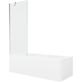 Wanna prostokątna Mexen Cubik 160 x 70 cm z obudową i parawanem 1-skrzydłowym 70 cm transparent chrom  550316070X9507000001 1 szt.