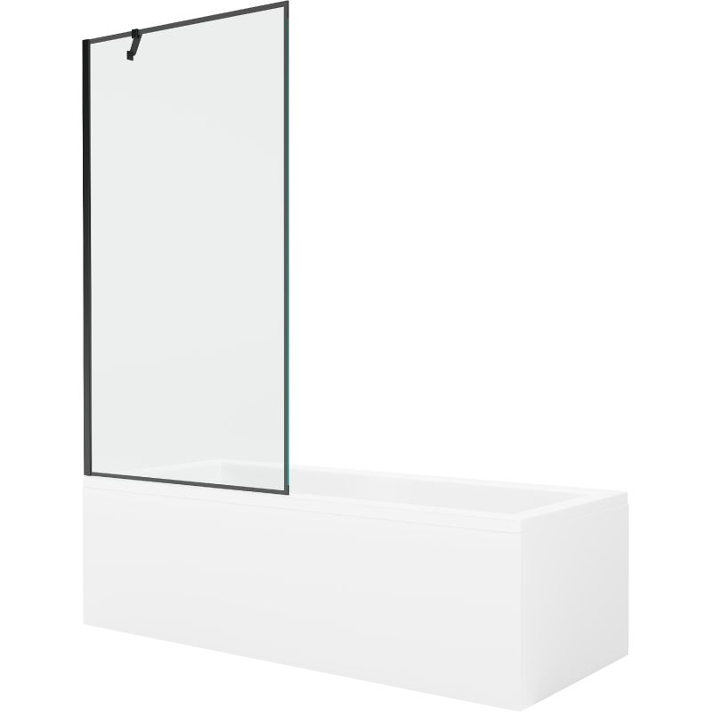 Wanna prostokątna Mexen Cubik 160 x 70 cm z obudową i parawanem 1-skrzydłowym 90 cm czarny wzór  550316070X9509007070 1 szt.