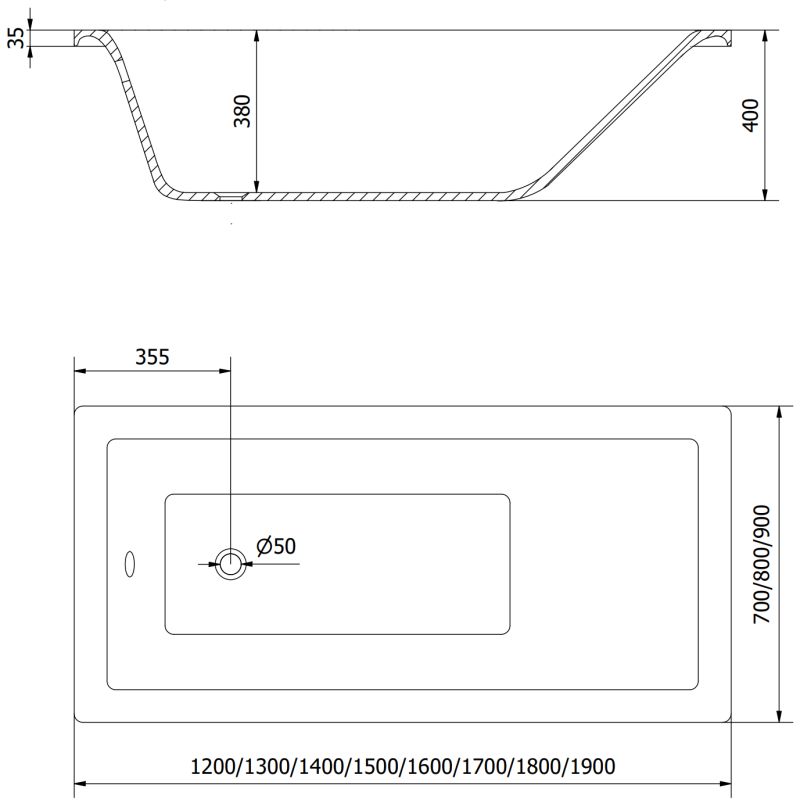 Wanna prostokątna Mexen Cubik 170 x 70 cm z obudową i parawanem 1-skrzydłowym 70 cm czarny wzór fix  550317070X9307007070 1 szt.