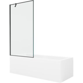Wanna prostokątna Mexen Cubik 170 x 70 cm z obudową i parawanem 1-skrzydłowym 90 cm czarny wzór  550317070X9509007070 1 szt.