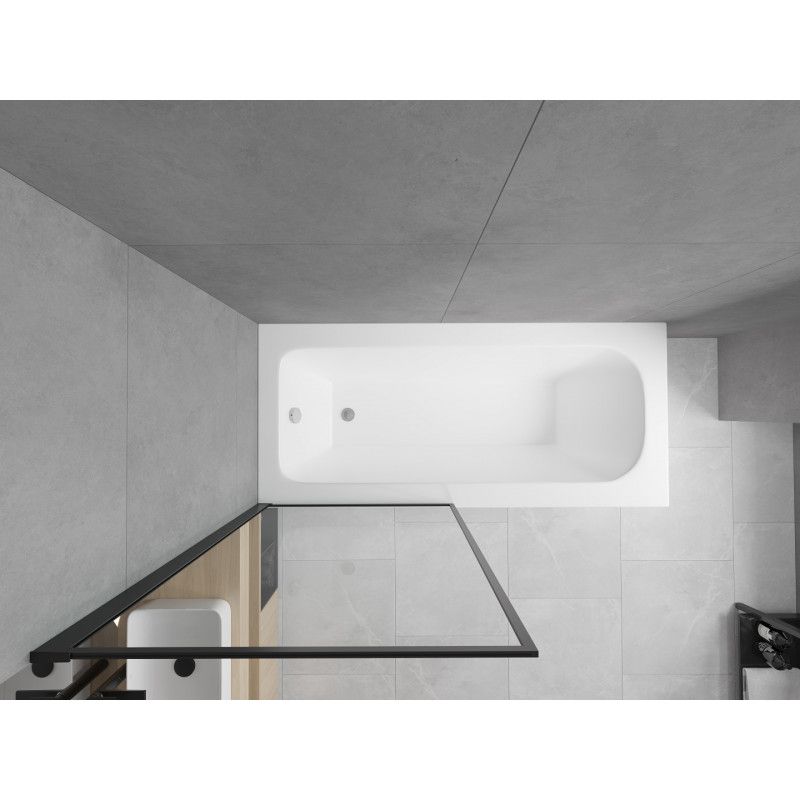 Wanna prostokątna Mexen Vega 150 x 70 cm z obudową i parawanem 1-skrzydłowym 70 cm czarny wzór fix  550115070X9307007070 1 szt.