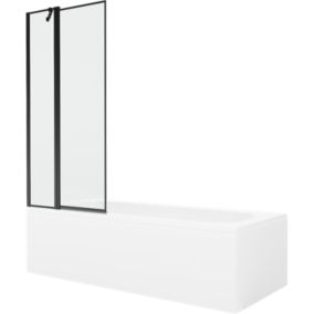 Wanna prostokątna Mexen Vega 150 x 70 cm z obudową i parawanem 1-skrzydłowym 80 cm czarny wzór  550115070X9408117070 1 szt.