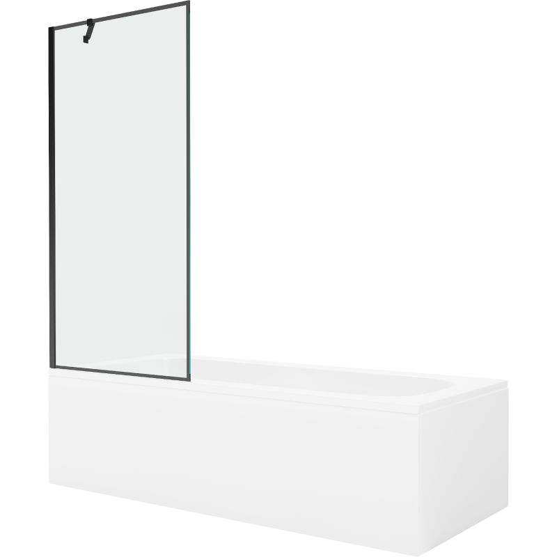 Wanna prostokątna Mexen Vega 150 x 70 cm z obudową i parawanem 1-skrzydłowym 80 cm czarny wzór  550115070X9508007070 1 szt.