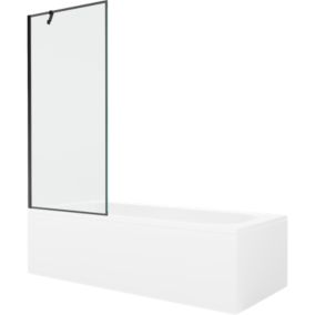 Wanna prostokątna Mexen Vega 150 x 70 cm z obudową i parawanem 1-skrzydłowym 80 cm czarny wzór  550115070X9508007070 1 szt.
