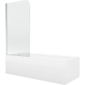 Wanna prostokątna Mexen Vega 150 x 70 cm z obudową i parawanem 1-skrzydłowym 80 cm transparent chrom 1 szt.