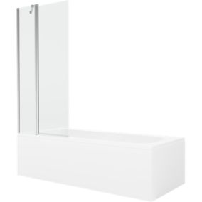 Wanna prostokątna Mexen Vega 150 x 70 cm z obudową i parawanem 1-skrzydłowym 80 cm transparent chrom  550115070X9408110100 1 szt.