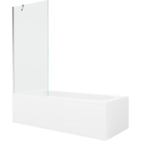Wanna prostokątna Mexen Vega 150 x 70 cm z obudową i parawanem 1-skrzydłowym 80 cm transparent chrom  550115070X9508000001 1 szt.