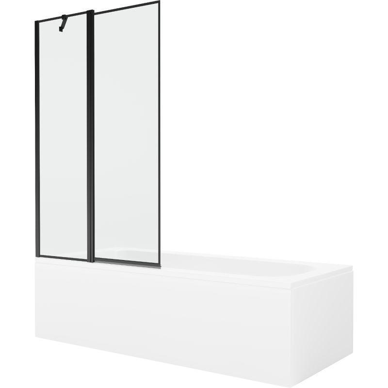 Wanna prostokątna Mexen Vega 160 x 70 cm z obudową i parawanem 1-skrzydłowym 100 cm czarny wzór  550116070X9410117070 1 szt.