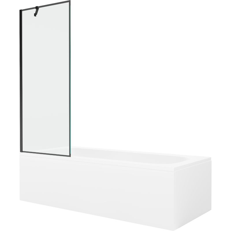 Wanna prostokątna Mexen Vega 160 x 70 cm z obudową i parawanem 1-skrzydłowym 70 cm czarny wzór  550116070X9507007070 1 szt.