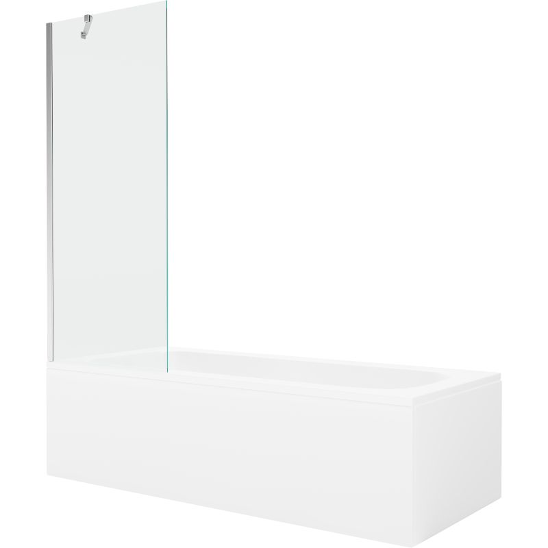 Wanna prostokątna Mexen Vega 160 x 70 cm z obudową i parawanem 1-skrzydłowym 70 cm transparent chrom  550116070X9507000001 1 szt.