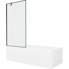 Wanna prostokątna Mexen Vega 160 x 70 cm z obudową i parawanem 1-skrzydłowym 90 cm czarny wzór  550116070X9509007070 1 szt.