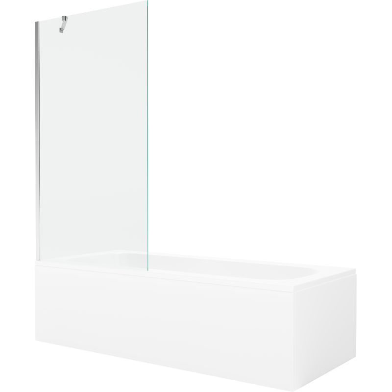 Wanna prostokątna Mexen Vega 160 x 70 cm z obudową i parawanem 1-skrzydłowym 90 cm transparent chrom 1 kpl.