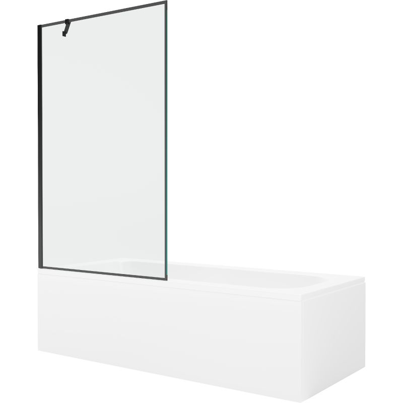 Wanna prostokątna Mexen Vega 170 x 70 cm z obudową i parawanem 1-skrzydłowym 100 cm czarny wzór  550117070X9510007070 1 szt.